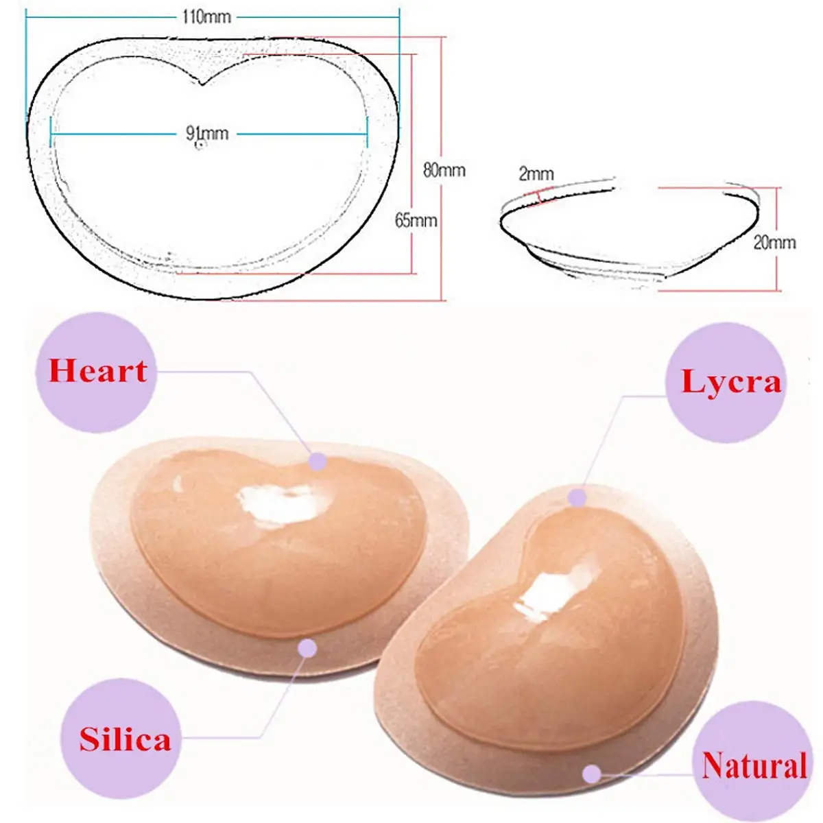 Chest Push Up Sticky Bra Thick - Silicone Bra Adhesive ulasan dan harga