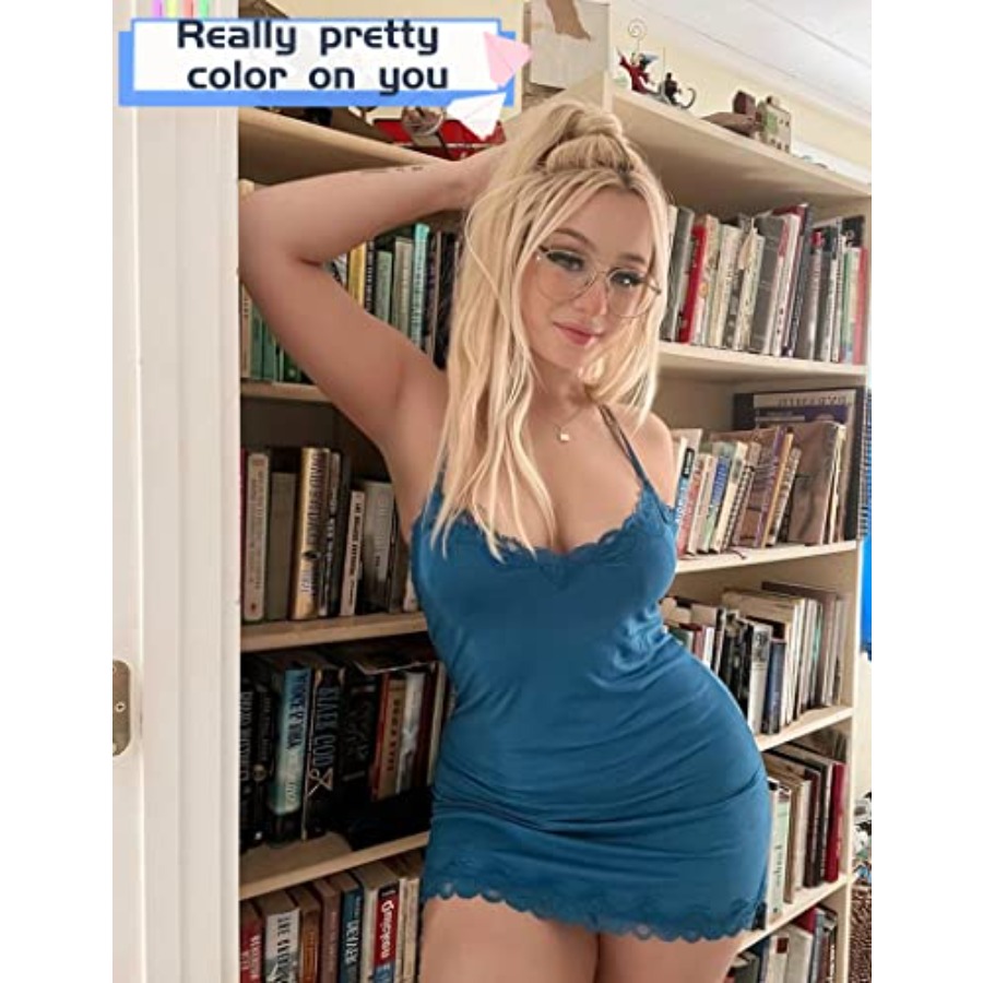 Womens Nightgown Sexy Lace Sle - Babydoll Chemise Night ulasan dan harga