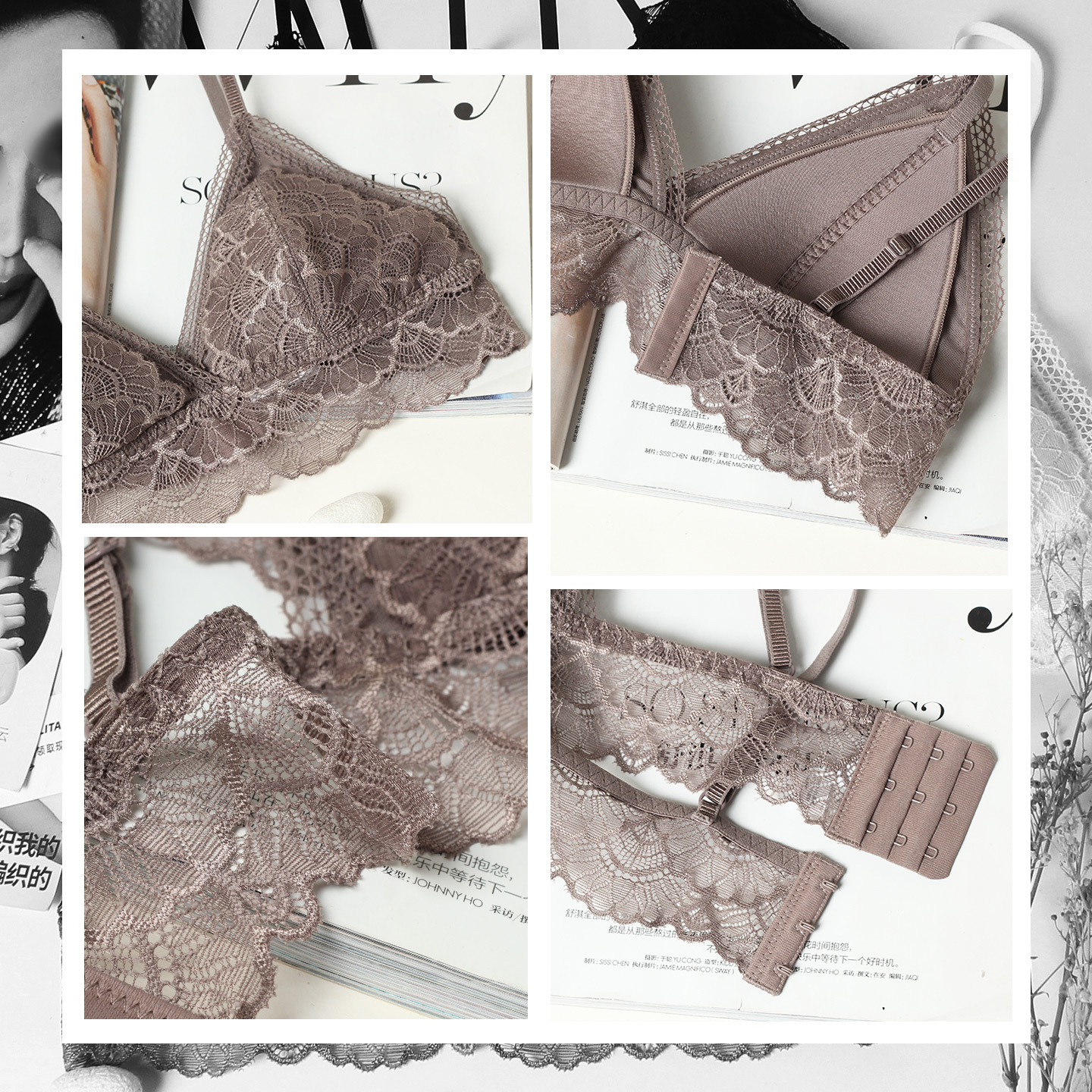 100% Mulberry Silk Triangle Cu - Bralette Wireless Soft ulasan dan harga