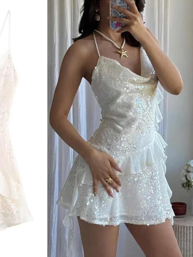 2025 Sequin Mini Dress Woman S - Slip Dress Satin ulasan dan harga