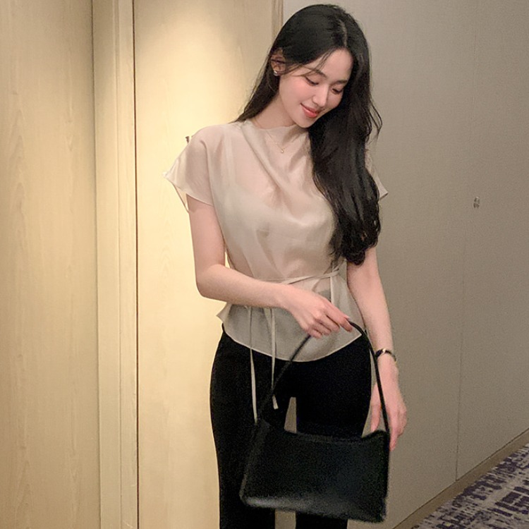 Summer Short Sleeve Shirt Wome - Corset Waist Cinch ulasan dan harga