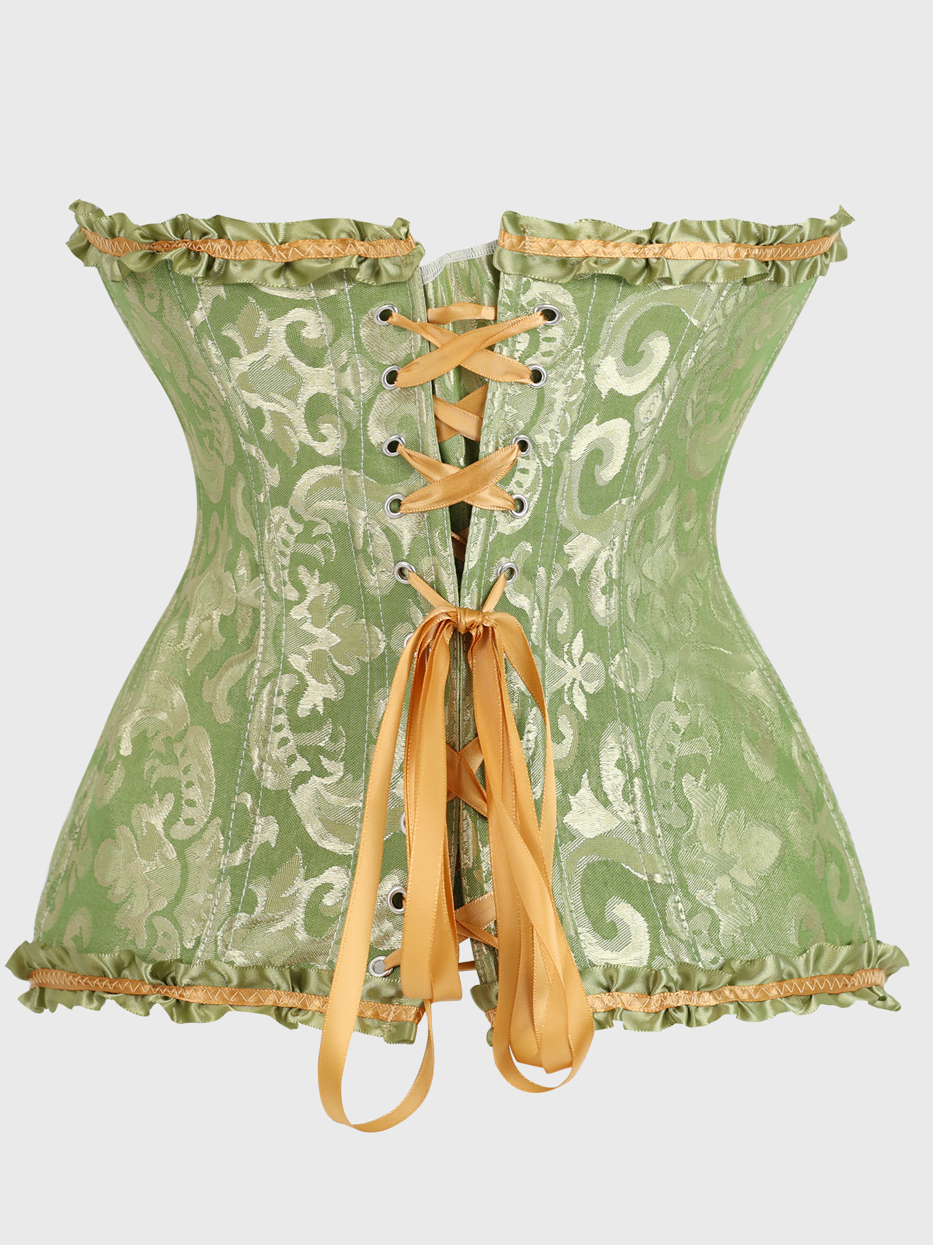 Olive Green Victorian Brocade  - Corset Waist Cinch ulasan dan harga