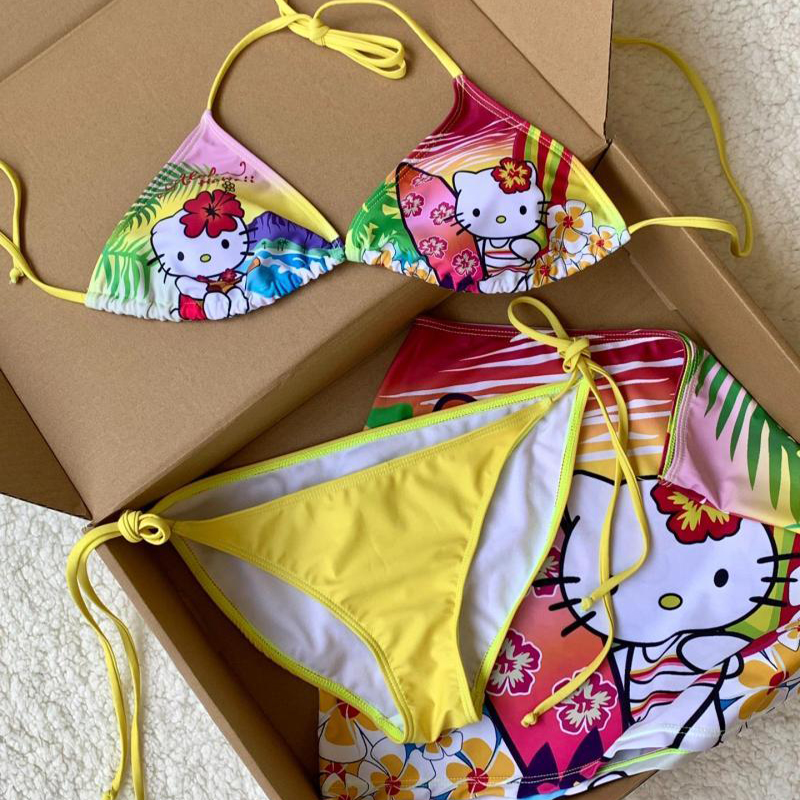 Y2K Girls Kawaii Hello Kittys  - Thong Bikini Women ulasan dan harga