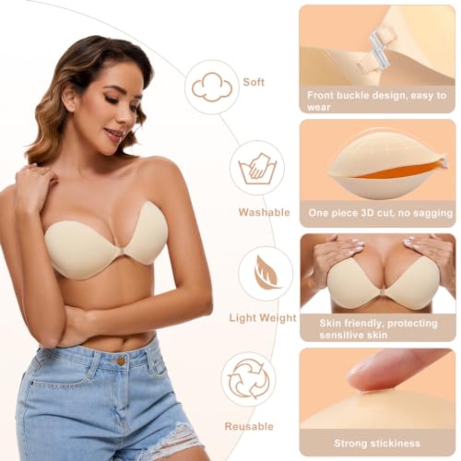 RELIRELIA Women's Sticky Self  - Silicone Bra Adhesive ulasan dan harga